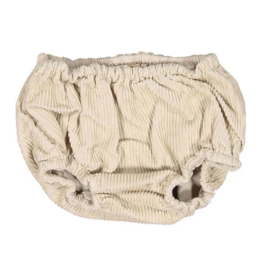 The Simple Folk | Cotton Corduroy Bloomer Oatmeal Vintage Charm | 3/6 Months